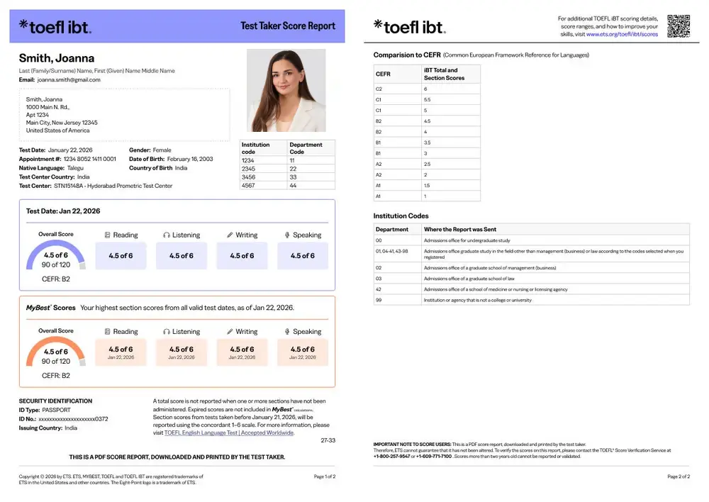 TOEFL preparation content powered by official ETS materials